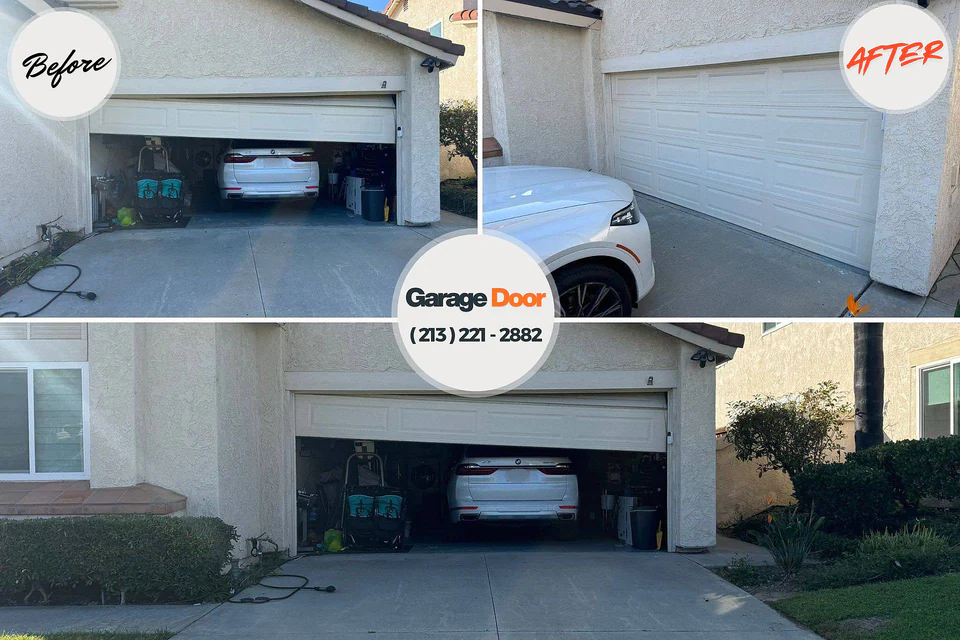 Before and after: garage door repair Kenilworth, NJ